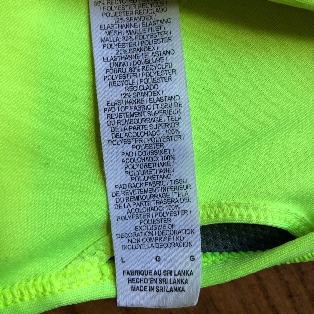 neon nike sports bra